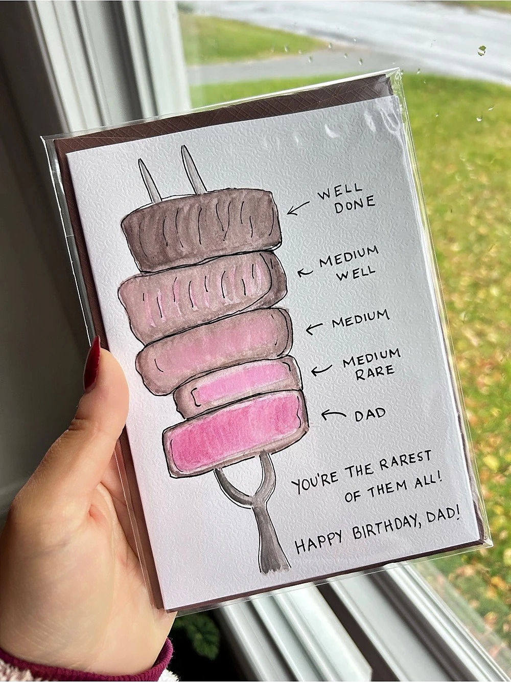 Watercolour birthday card for dad